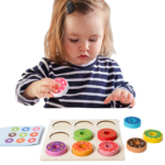 Educational Toys for Kids Learning Donut Color Classification and Placement of Toys Wooden Toys