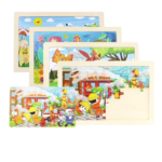 30-Piece Advanced Flat Wooden Puzzle for Kids DIY Animal Cartoon Fairy Tale Building Block Toy for Baby Early Education