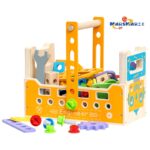 Super Nut Combination Wooden Screw Car Model Assembly Toy for Kids Hand-On Disassembly and Assembly Tool Box Functional Games