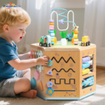 Multifunctional Children's Early Education Treasure Box Interactive Bead Threading Geometric Shape Training Abacus for Beading