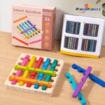 Early Education Rainbow Wooden Stick Game for Kids Train Students in Counting and Mathematics Thinking Wood Toy