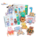 Children's Educational Wooden Toy Cross-Border Dinosaur Rope Game for Early Hand-Eye Coordination Exercise for Babies