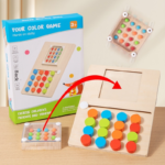 Wooden Shaking Beads Four-color Displacement Logic Game Montessori Enlightenment Educational Teaching Toys for Children