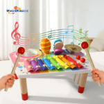 Multifunctional Wooden Drum Set Children's Early Education Musical Instrument Piano Percussion Educational Toy for Babies