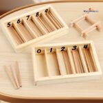 Wooden Montessori Spindle Rod Box Toys Kindergarten Montessori Early Education Counting Rod Children Math Teaching Aids