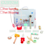 Wooden Play House Medical Kit Baby Early Educational Simulation Injection Doctor Nurse Pretend Boy and Girl Toys