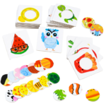 Interactive Montessori Toys for Toddlers Fun Pattern Matching Animals & Food Early Educational Paper Toys