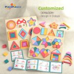 Hot Selling Wooden Shape Cognition Matching Puzzle Board 3D Puzzles Game Children Hand Grasp Board Geometry Jigsaw Puzzle