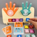 Early Educational Learning Children Math Teaching Aids Montessori Finger Hand Counting Game Toys for Kids Mathematics Wooden Toy