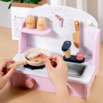Wooden Kitchen Stove Simulation Cooking Girls Play Every Small Kitchen Children Educational Toys Gift
