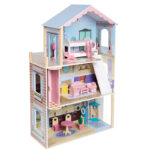 Baby Pretend pink Princess House Handmade Doll House Wooden Simulation of Assembled Parent-child Interactive House