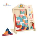 Children's Interactive Educational Toy Multi-Functional for Puzzle Three-Dimensional Building Block Game Manual Brain Wooden Toy