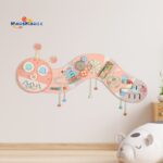 Colorful Educational Montessori Wood Bead Winding Coaster Mini Wooden Beads Toys for Kids Aged 2 to 4 Years