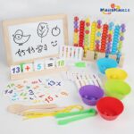 Children's Wooden Puzzle Five-in-one Six-in-one Early Education Arithmetic Clip Bead Whiteboard Wooden Combination Toy