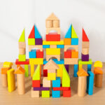 MarsMarie Solid Wood Educational DIY Toy Building Block Set 58/78-Piece Mini Castle Ages 0-14+ Made Zhejiang Factory Direct
