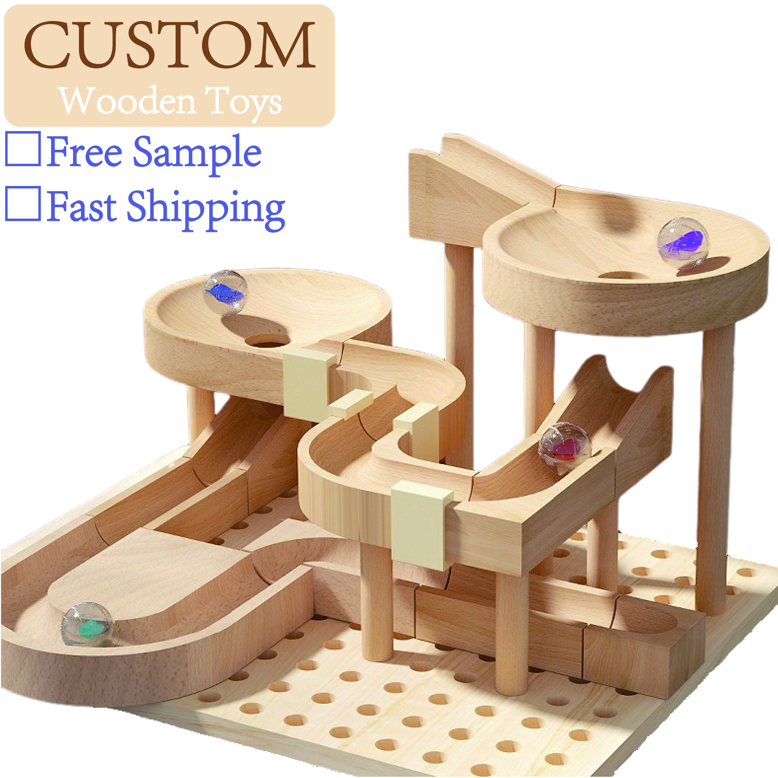 Hcf41527989b9418f86d4996efe9da1c65 High Safety Level Educational Ball Track Toy Early Education Track Ball Building Block Toys for Children - Image 1