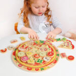 Simulation Play House Featuring Mushroom Pizza Toy Children's Educational Wooden Kitchen Set Hands-On Pizza