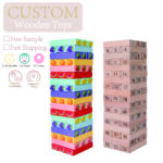 Children's Building Blocks Puzzle Colorful Fruit Beech Wood Laminated Pull Wooden Blocks Digital Intelligence Wooden Toys