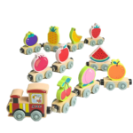 Wooden Cartoon Animal Fruit Traffic Multi-theme Train Model Railway  for Age Range 2 to 4 Years Old Children