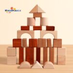 Handcrafted Wooden Box Building Blocks Set Precision Cutting Sturdy Structure for Preschool & Kindergarten Educational Toys