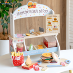 Children's Early Education Wooden Kitchen Food Toys Set Food Cutting Role-Playing Set Danish Noble Burger Set