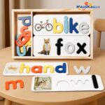 Early Education Boxed Wooden Toys for Children Reading Pictures Spelling Words Cognitive Thinking Training