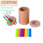 Children's Early Educational Puzzle Color Shape 2 in 1 Classification Tube Beech Wood Cognitive Matching Toys