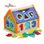 Children's Wood Digital Building Block House Educational Toy for Infants and Younger Kids' Grasping Ability Training