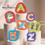 Children's Hand-Eye Coordination Puzzle Early Education Stringing Game with English Words Paper Toys for Educational Fun