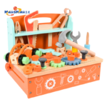 Portable Folding Simulation Wooden Tool Bench Set Children's Pretend Play & Preschool Nut Repair Tool Toys Play House