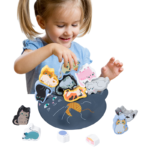 Wooden 3D Animal Balance Stack up Children'S Coordination Early Education Balance Stacked Building Block Toy