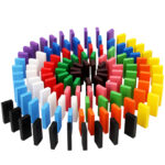 New Style Montessori Wooden Dominos Set 100/120pcs Kids Block Toy for Domino Game