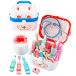 Multifunctional Dental Medical Care Injection Children Play Set Educational Pink and Blue Wooden Play House Small Doctor Toys