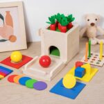 Wooden Montessori Early Education Multi Functional 5 in 1 Play Kit Carrot Harvest Game Shape Sorting Game