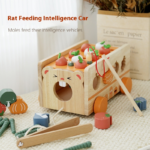 Wooden Multi-functional Children's Mole Feeding Pull Car Fruit and Vegetable Cognitive Matching Early Educational Toys